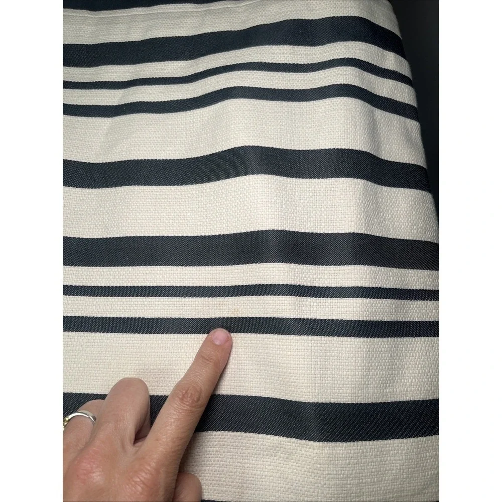 J.Crew Ivory Graphite Stripe Sheath Dress Size 2 Textured Career Chic Cap Sleeve